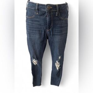 Hollister Dark Blue Distressed Skinny Jeans